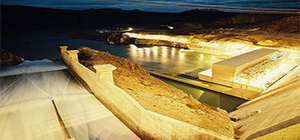 Un barrage la nuit